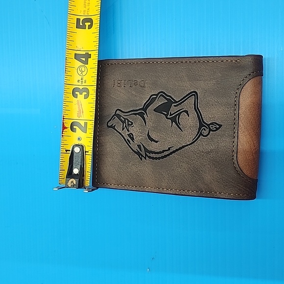 Leather bifold arkansas razorback wallet - Picture 2 of 4